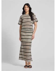 Юбка макси трикотажная с полосатым узором, модель «Артин», черный Object