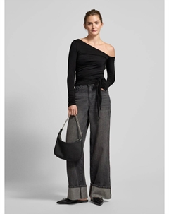 Лонгслив с бантом, черный Weekday