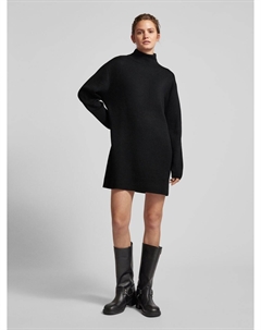 Платье-свитшот с воротником-стойкой, модель «Ола», черный Edited