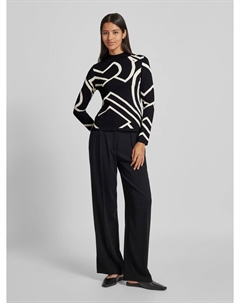 Вязаный свитер с высоким воротом, черный Comma,