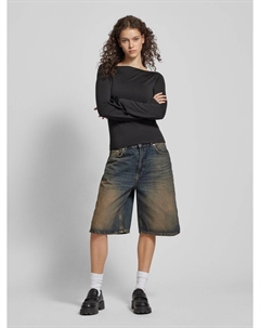 Лонгслив с вырезом-лодочкой, модель «Энни», черный Weekday