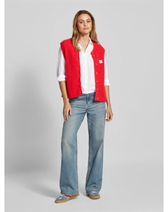 Блузка прямого кроя с узорчатой ​​строчкой, кремовый More&more