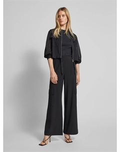 Широкие брюки-карго с эластичным поясом, модель «Леонида», черный Max&co