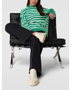 Вязаный свитер с полосатым узором, зеленый Fransa