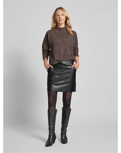 Мини-юбка из искусственной кожи, модель «Relvina», черный Opus