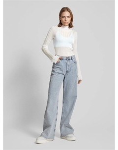 Вязаный свитер с воротником-стойкой модель «Мэри», белый Weekday