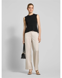 Брюки прямого покроя с эластичным поясом, бежевый Comma,