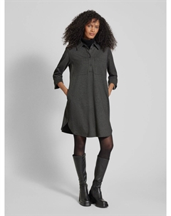 Платье длиной до колена с отложным воротником, модель «Wenso», черный Opus