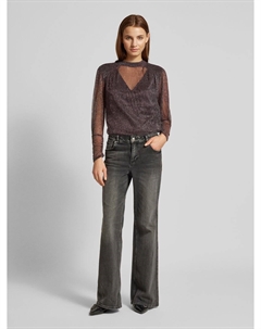 Блузка-рубашка прямого кроя с воротником-стойкой, бордовый Scotch&soda