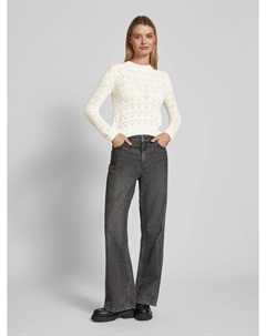 Вязаный свитер с манжетами в рубчик, модель «LARS», кремовый Mango