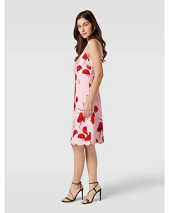 Платье длиной до колена с узором по всей поверхности и фестончатым подолом, розовый Apart