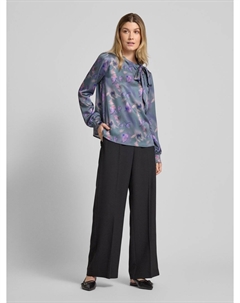 Блузка прямого кроя с воротником-стойкой, модель «Calenta», хаки Hugo