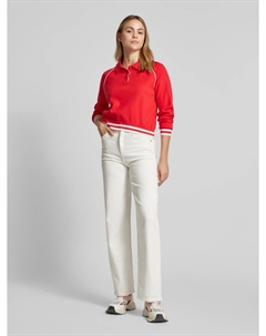 Вязаный свитер с отложным воротником модель 'LOTINA', красный Mango