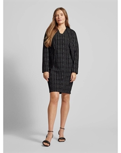 Платье длиной до колена с V-образным вырезом, черный Comma,