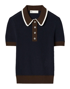 Трикотажная рубашка-поло, синий Tory burch