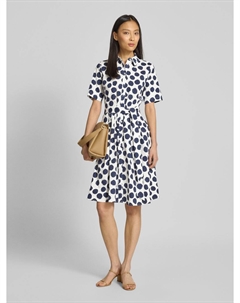 Платье длиной до колена с поясом на талии, белый More&more