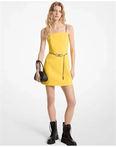 Короткое платье на бретелях из эластичного крепа, жёлтый Michael michael kors