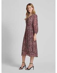 Платье миди из смесовой вискозы с V-образным вырезом, бордовый Scotch&soda