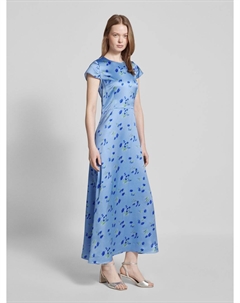 Платье миди с рукавами-крылышками модель «Камела», светло-голубой Hugo