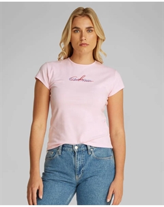 Женская футболка с логотипом, светло-розовый Calvin klein