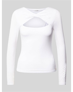 Лонгслив с вырезом, модель «MENA», белый Guess