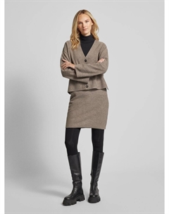 Мини-юбка облегающего кроя из высококачественной натуральной шерсти, серо-коричневый Marc o'polo