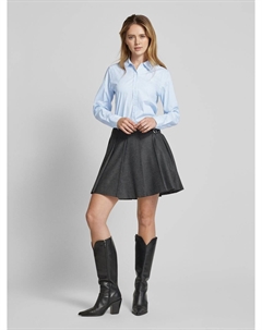 Блузка-рубашка прямого кроя с этикеткой-швом, светло-голубой Hugo