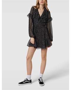 Платье-халат в горошек, модель «Платье Лулу», черный Edited