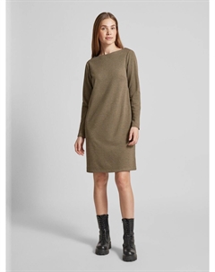 Мини-платье из жаккарда с узором «гусиная лапка» и вырезом-лодочкой, бежевый Tom tailor