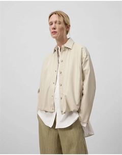 Женская куртка-бомбер с застежкой на пуговицы и боковыми карманами, цвет Topo Adolfo dominguez