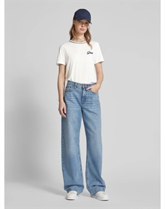 Футболка с ребристым круглым вырезом, кремовый Gant