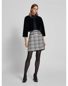 Укороченный блейзер из искусственного меха, черный Comma,