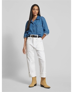 Джинсовая блузка свободного кроя с нагрудным карманом, темно-синий Mac