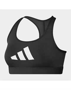 Powerreact Большой логотип Графический женский бюстгальтер, чёрный Adidas