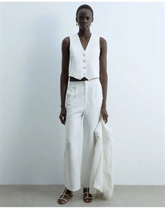 Однотонный трикотажный топ, белый Сфера