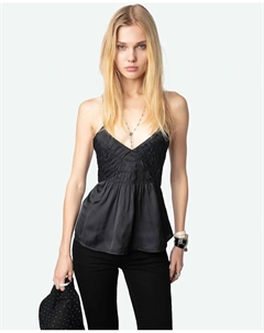Caraco Cayonne женский атласный топ, чёрный Zadig&voltaire