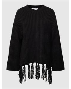 Вязаный свитер с бахромой модель «Нарумол», черный Edited