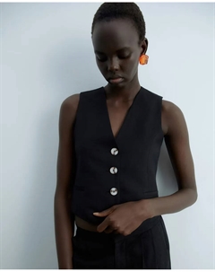 Однотонный трикотажный топ, чёрный Сфера