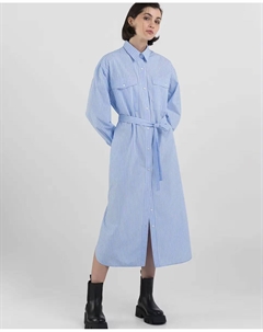 Платье-рубашка миди, синий Replay