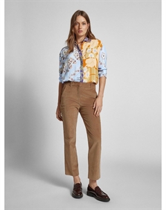 Блузка-рубашка прямого кроя из чистого шелка, модель «ALCAZAR», светло-голубой Weekend max mara