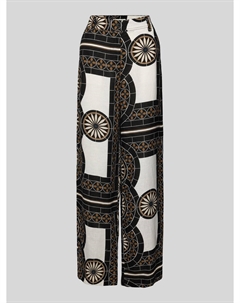 Льняные брюки свободного кроя с узором по всей поверхности, черный Marc o'polo