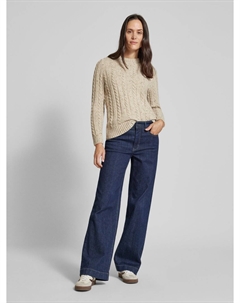 Шерстяной свитер с узором «косы», кремовый Gant