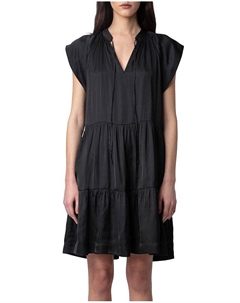 Платье Rito из многоуровневого атласа, черный Zadig&voltaire