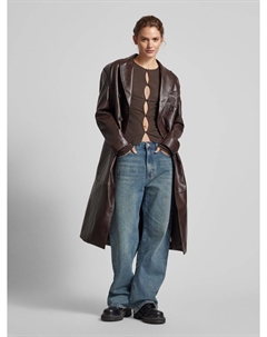 Приталенный кардиган с круглым вырезом, модель «Рози», темно-коричневый Weekday