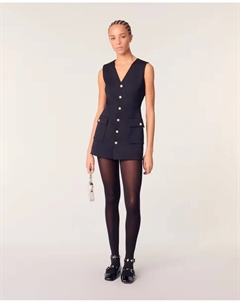 Женское платье в стиле портного trompe l'oeil, тёмно-синий Maje