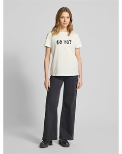 Футболка с отделкой пайетками, экрю Zero