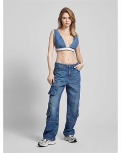 Бюстье из денима с этикеткой на поясе, модель «Gebra» Hugo blue