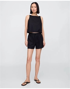 Однотонные женские шорты-бермуды, чёрный Gap