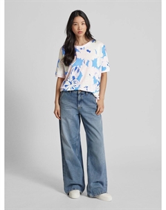 Футболка льняная с цветочным узором, модель «CANDICE», светло-голубой Brax