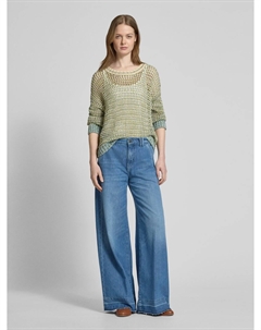 Льняной свитер с ажурным узором модель 'LIUTO', светло-зеленый Weekend max mara